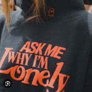 Lonely Ghost Ask Me Why I’m Lonely Hoodie Sweatshirt Large Navy